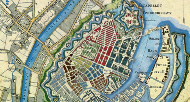 Gammelt Kort over Københavns befæstning
